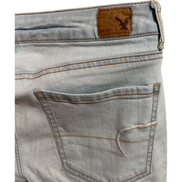 American Eagle Outfitters Light Blue Skinny Super Stretch Jeans Size 10 - Picture 10 of 14